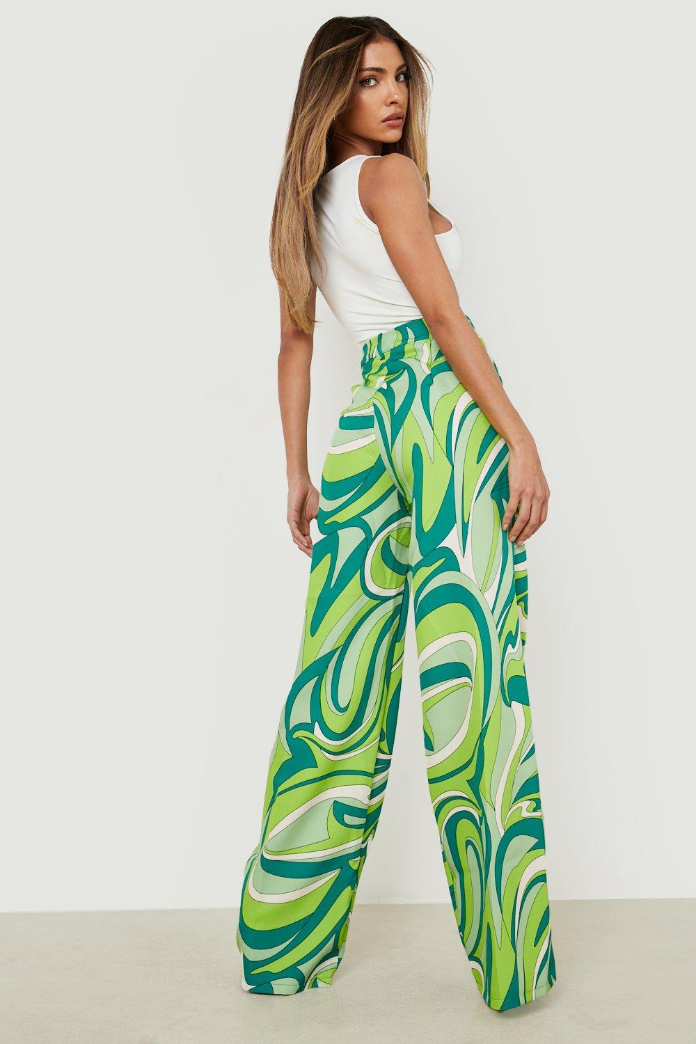 Boohoo best sale green trousers